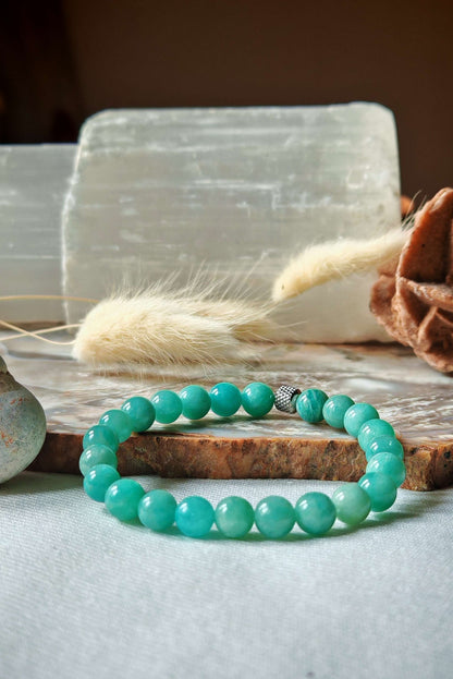 Bracelet amazonite sur roche
